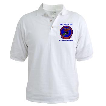 3B9M - A01 - 04 - 3rd Battalion - 9th Marines with Text - Golf Shirt - Click Image to Close