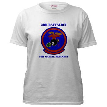 3B9M - A01 - 04 - 3rd Battalion - 9th Marines with Text - Women's T-Shirt