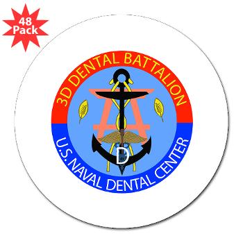 3DB - M01 - 01 - DUI - 3rd Dental Battalion - 3" Lapel Sticker (48 pk) - Click Image to Close