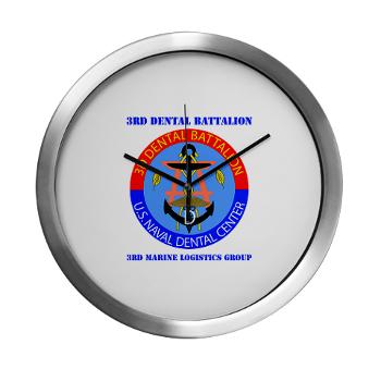 3DB - M01 - 03 - DUI - 3rd Dental Battalion with Text - Modern Wall Clock - Click Image to Close