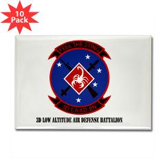 3LAADBn - M01 - 01 - 3rd Low Altitude Air Defense Bn with Text - Rectangle Magnet (10 pack)