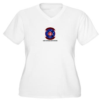 3LAADBn - A01 - 04 - 3rd Low Altitude Air Defense Bn with Text - Women's V-Neck T-Shirt