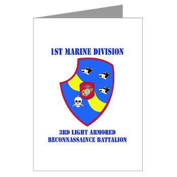 3LARB - M01 - 02 - 3rd Light Armored Reconnaissance Bn with Text Greeting Cards (Pk of 20)