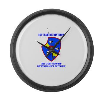 3LARB - M01 - 03 - 3rd Light Armored Reconnaissance Bn with Text Large Wall Clock
