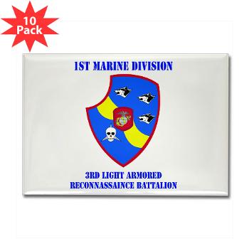 3LARB - M01 - 01 - 3rd Light Armored Reconnaissance Bn with Text Rectangle Magnet (10 pack)