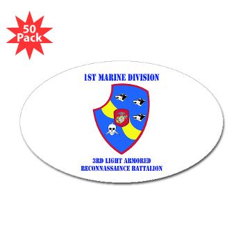 3LARB - M01 - 01 - 3rd Light Armored Reconnaissance Bn with Text Sticker (Oval 50 pk)