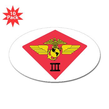 3MAW - M01 - 01 - 3rd Marine Air Wing Sticker (Oval 10 pk) - Click Image to Close