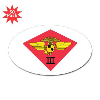 3MAW - M01 - 01 - 3rd Marine Air Wing Sticker (Oval 50 pk) - Click Image to Close