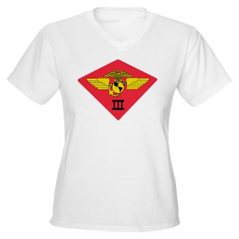 3MAW - A01 - 04 - 3rd Marine Air Wing Women's V-Neck T-Shirt - Click Image to Close