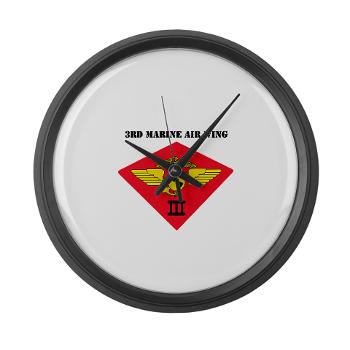 3MAW - M01 - 03 - 3rd Marine Air Wing with Text Large Wall Clock