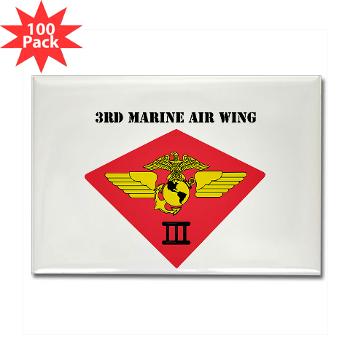 3MAW - M01 - 01 - 3rd Marine Air Wing with Text Rectangle Magnet (100 pack)