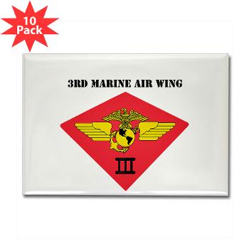 3MAW - M01 - 01 - 3rd Marine Air Wing with Text Rectangle Magnet (10 pack)