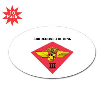 3MAW - M01 - 01 - 3rd Marine Air Wing with Text Sticker (Oval 10 pk)