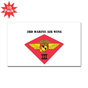 3MAW - M01 - 01 - 3rd Marine Air Wing with Text Sticker (Rectangle 10 pk)