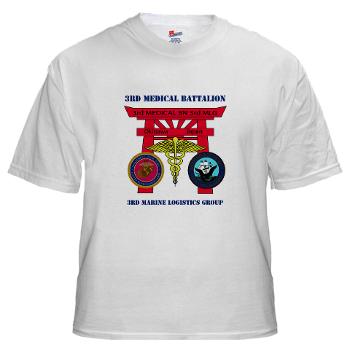 3MB - A01 - 04 - DUI - 3rd Medical Battalion with Text - White T-Shirt