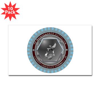 3MB35 - M01 - 01 - 3rd Maintenance Battalion Sticker (Rectangle 10 pk)