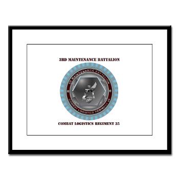 3MB35 - M01 - 02 - 3rd Maintenance Battalion with Text Large Framed Print
