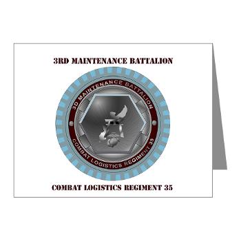 3MB35 - M01 - 02 - 3rd Maintenance Battalion with Text Note Cards (Pk of 20)
