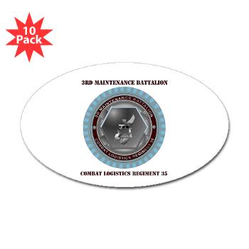 3MB35 - M01 - 01 - 3rd Maintenance Battalion with Text Sticker (Oval 10 pk)