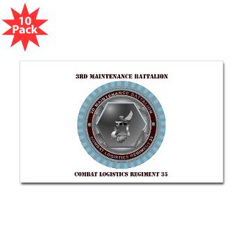 3MB35 - M01 - 01 - 3rd Maintenance Battalion with Text Sticker (Rectangle 10 pk) - Click Image to Close