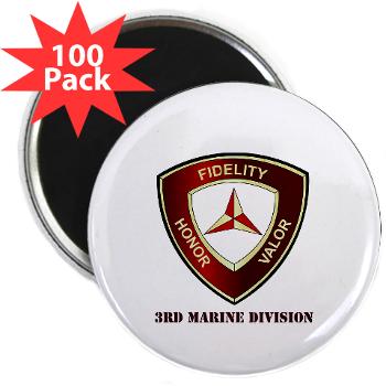 3MD - M01 - 01 - 3rd Marine Division with Text - 2.25" Magnet (100 pack)