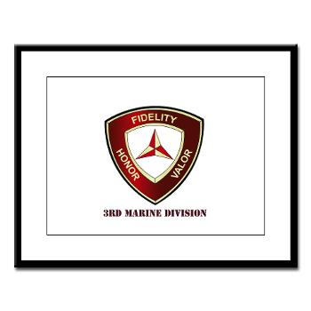 3MD - M01 - 02 - 3rd Marine Division with Text - Large Framed Print
