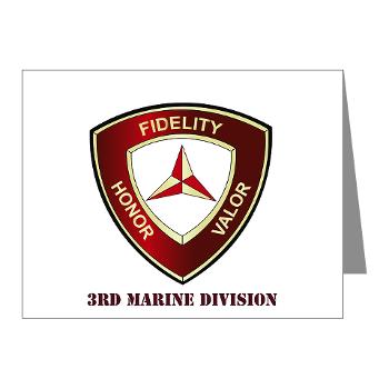 3MD - M01 - 02 - 3rd Marine Division with Text - Note Cards (Pk of 20)