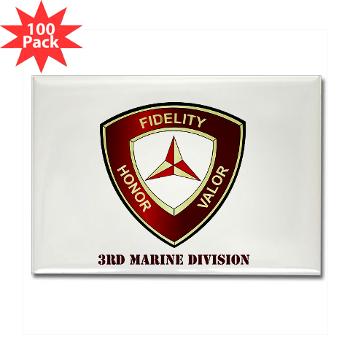 3MD - M01 - 01 - 3rd Marine Division with Text - Rectangle Magnet (100 pack)