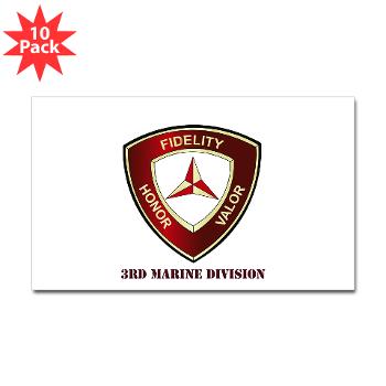 3MD - M01 - 01 - 3rd Marine Division with Text - Sticker (Rectangle 10 pk) - Click Image to Close