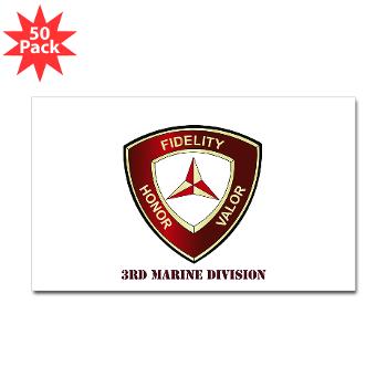 3MD - M01 - 01 - 3rd Marine Division with Text - Sticker (Rectangle 50 pk)