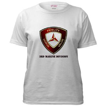 3MD - A01 - 04 - 3rd Marine Division with Text - Women's T-Shirt - Click Image to Close
