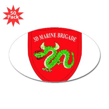 3MEB - M01 - 01 - 3rd Marine Expeditionary Brigade Sticker (Oval 50 pk) - Click Image to Close