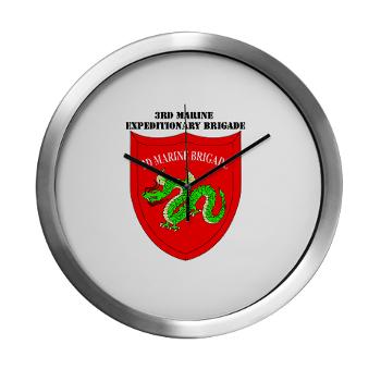 3MEB - M01 - 03 - 3rd Marine Expeditionary Brigade with text Modern Wall Clock