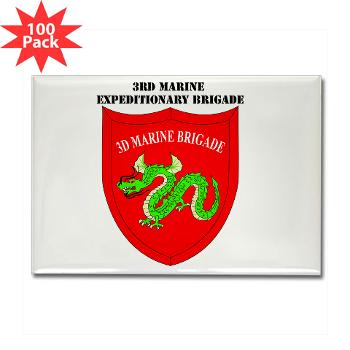 3MEB - M01 - 01 - 3rd Marine Expeditionary Brigade with text Rectangle Magnet (100 pack)