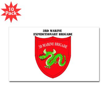 3MEB - M01 - 01 - 3rd Marine Expeditionary Brigade with text Sticker (Rectangle 10 pk)