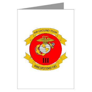 3MEF - M01 - 02 - 3rd Marine Expeditionary Force with Text- Greeting Cards (Pk of 10)