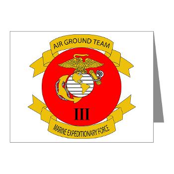 3MEF - M01 - 02 - 3rd Marine Expeditionary Force with Text- Note Cards (Pk of 20) - Click Image to Close
