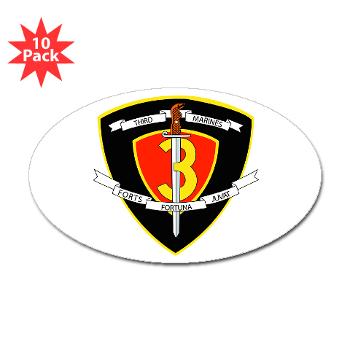 3MR - M01 - 01 - 3rd Marine Regiment Sticker (Oval 10 pk) - Click Image to Close
