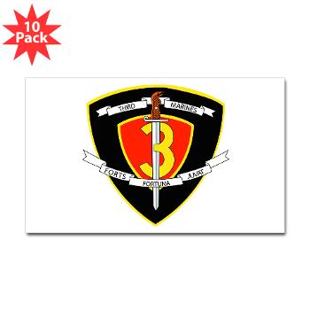 3MR - M01 - 01 - 3rd Marine Regiment Sticker (Rectangle 10 pk)