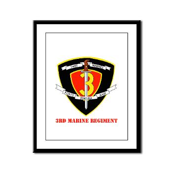 3MR - M01 - 02 - 3rd Marine Regiment with text Framed Panel Print