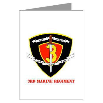 3MR - M01 - 02 - 3rd Marine Regiment with text Greeting Cards (Pk of 20)
