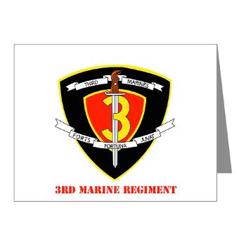 3MR - M01 - 02 - 3rd Marine Regiment with text Note Cards (Pk of 20)