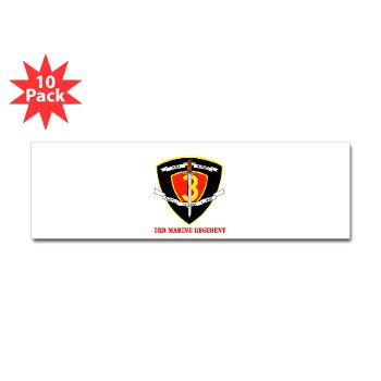 3MR - M01 - 01 - 3rd Marine Regiment with text Sticker (Bumper 10 pk)