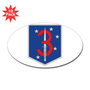 3MSOB - M01 - 01 - 3rd Marine Special Operations Battalion - Sticker (Oval 10 pk)