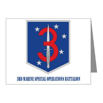 3MSOB - M01 - 02 - 3rd Marine Special Operations Bn with Text - Note Cards (Pk of 20) - Click Image to Close