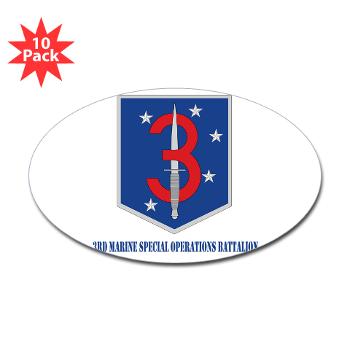 3MSOB - M01 - 01 - 3rd Marine Special Operations Bn with Text - Sticker (Oval 10 pk) - Click Image to Close