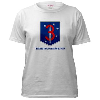 3MSOB - A01 - 04 - 3rd Marine Special Operations Bn with Text - Women's T-Shirt