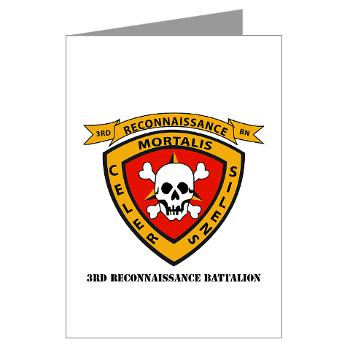 3RB - A01 - 01 - 3rd Reconnaissance Battalion with Text - Greeting Cards (Pk of 20)