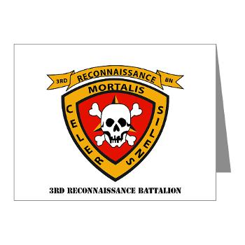3RB - A01 - 01 - 3rd Reconnaissance Battalion with Text - Note Cards (Pk of 20)