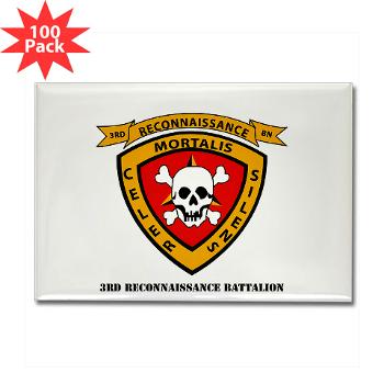 3RB - A01 - 01 - 3rd Reconnaissance Battalion with Text - Rectangle Magnet (100 pack) - Click Image to Close